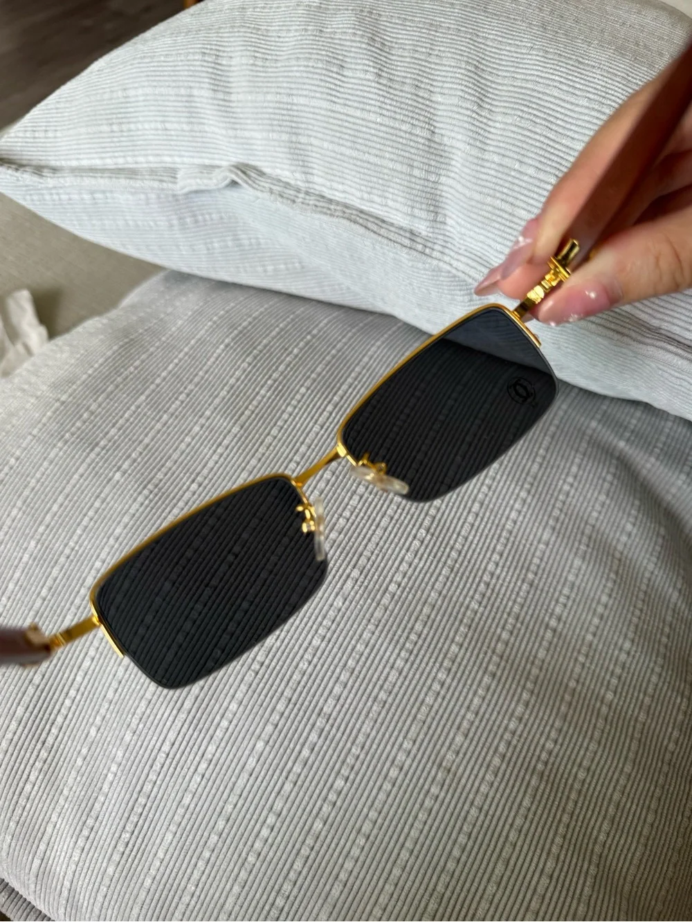 Vintage Cartier Rimless Metal Sunglasses